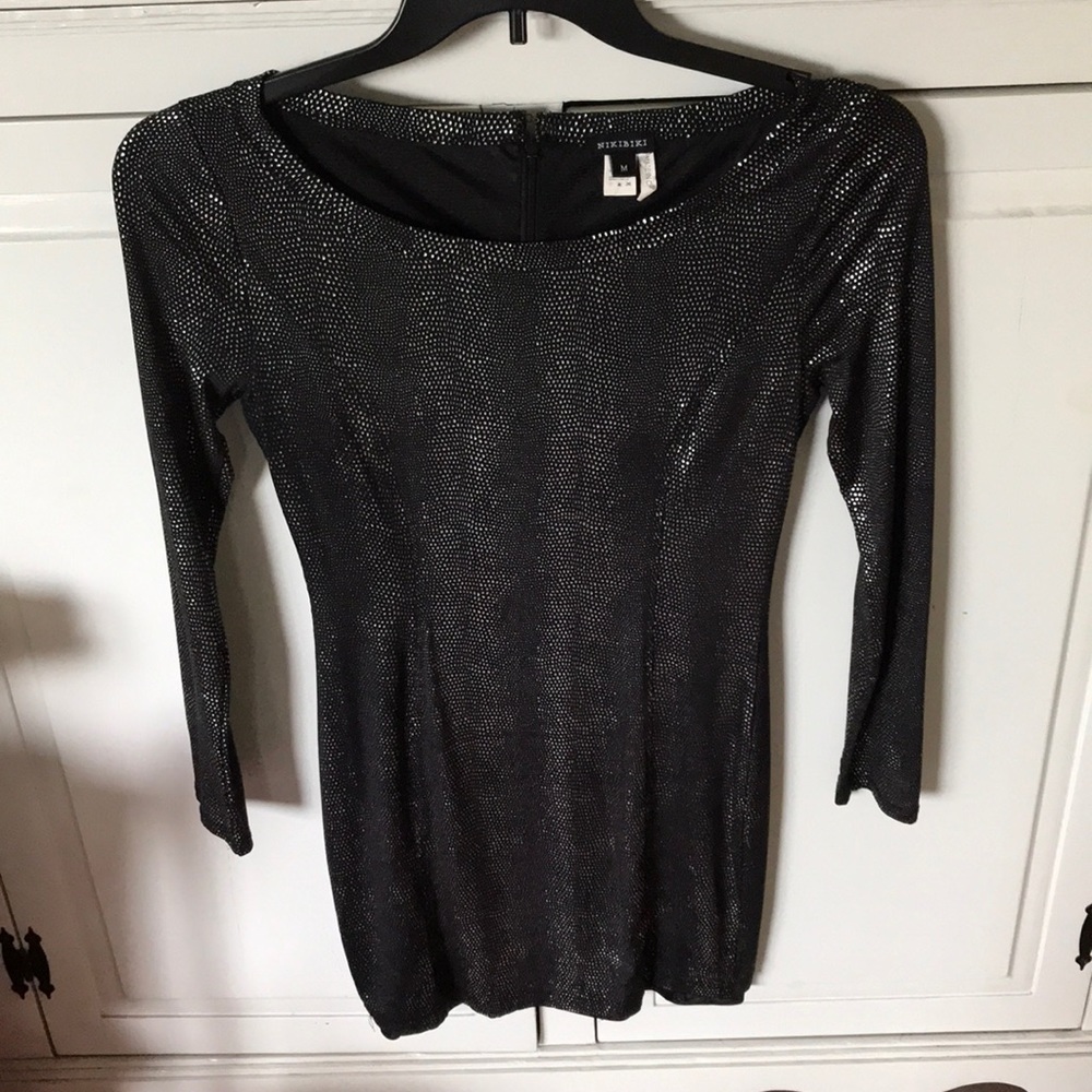 Metallic black dress 👗